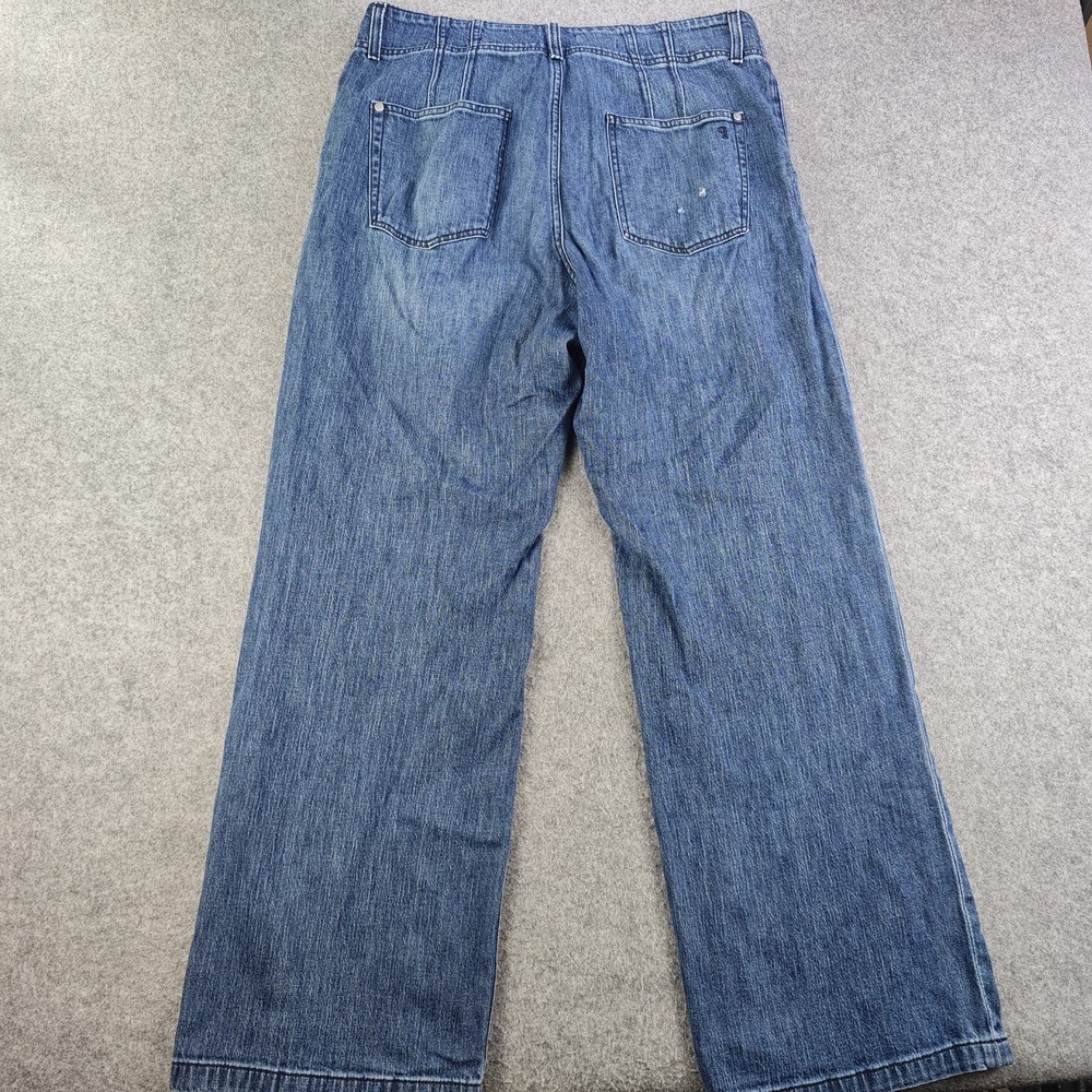 Pilcro Anthropologie Jeans Women's 34x31 (31 Tag) Blue Wide Leg High Rise - Picture 9 of 10